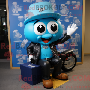 Mascot character of a Cyan...