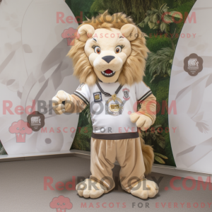 Mascot character of a Beige...
