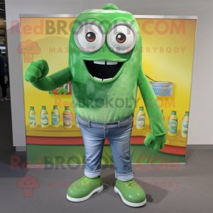 Lime Green Soda Can maskot...