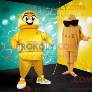 Maskottchenfigur eines Gold...