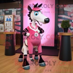 Maskotkarakter af en Pink...