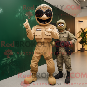 Mascot character of a Tan...