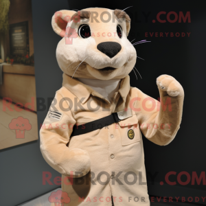 Mascot character of a Beige...