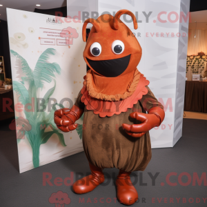Maskot postava hnědého...