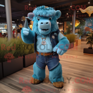 Maskottchen eines Cyan...