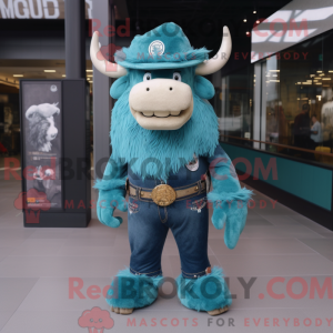 Mascot character of a Cyan...