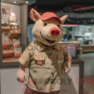 Maskot postava Tan Pig...