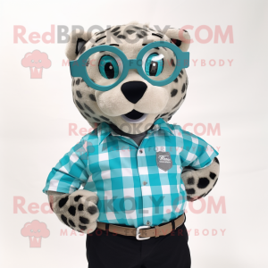 Turquoise Leopard mascotte...