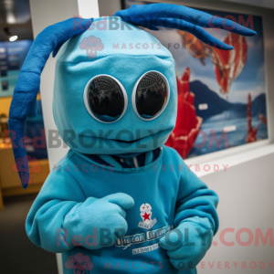 Mascot character of a Cyan...