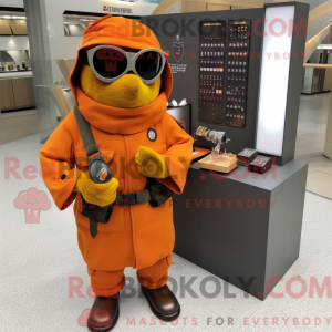 Maskottchen eines Orange...