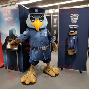 Navy Hawk mascot costume character dressed with a Bootcut Jeans and Coin purses