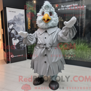 Maskot karakter af en grå...