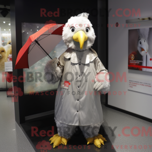 Maskot karakter af en grå...