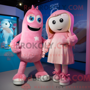 Mascot character of a Pink...
