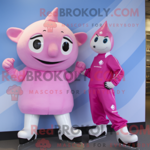 Mascot character of a Pink...