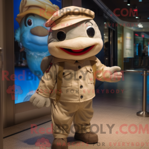 Mascot character of a Beige...
