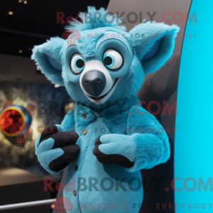 Maskot karaktär av en Cyan...
