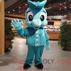 Mascot character of a Teal...
