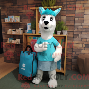 Mascot character of a Cyan...