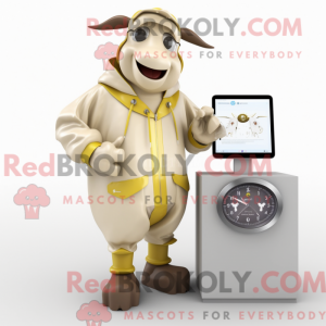 Mascot character of a Beige...