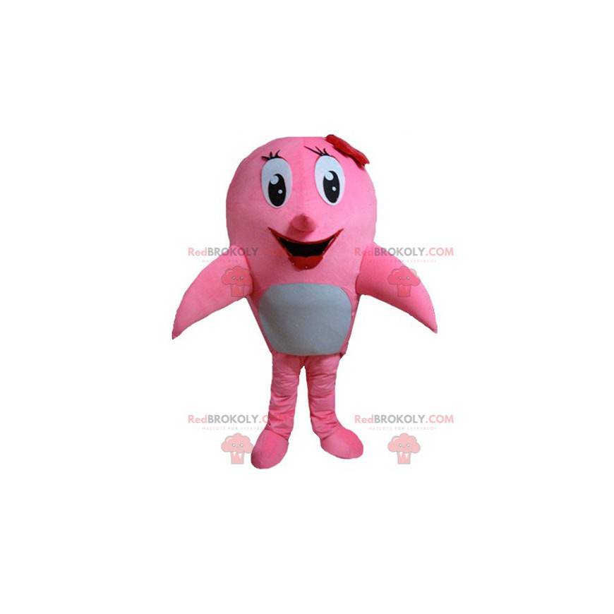 Hvalrosa og hvid delfin maskot - Redbrokoly.com