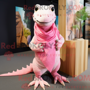 Maskottchen eines rosa...