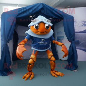 Navy Crab mascot costume character dressed with a Trousers and Wraps