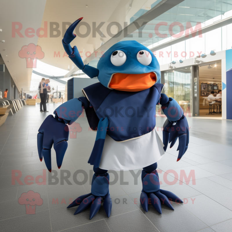 Navy Crab mascot costume character dressed with a Trousers and Wraps