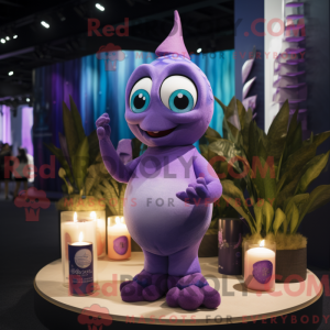 Maskottchen einer violetten...