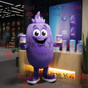 Maskottchen einer violetten...