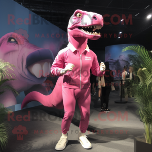 Pink Allosaurus maskot...