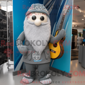 Maskotkarakter av en grå...
