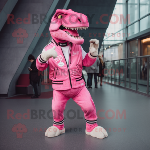 Pink Allosaurus maskot...