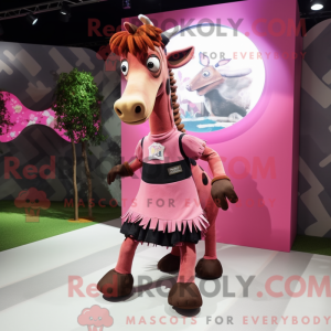 Maskotkarakter af en Pink...