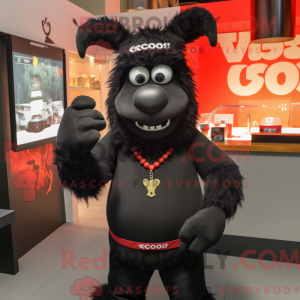 Maskot karakter af en sort...