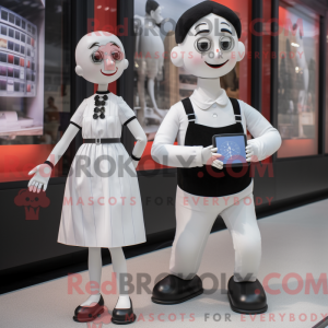 Maskotfigur av en hvit mime...