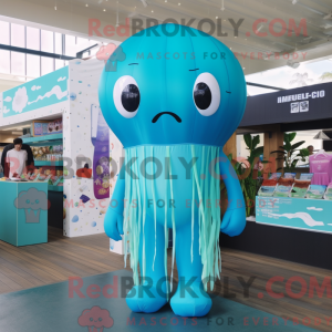 Mascot character of a Cyan...
