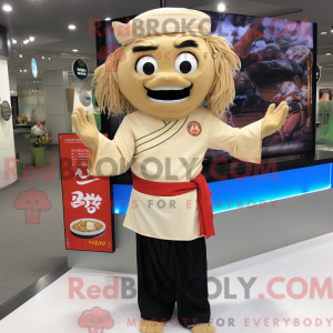 Mascot character of a Beige...