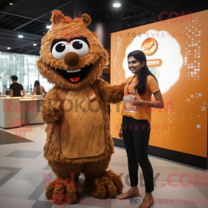 Mascot character of a Brown...