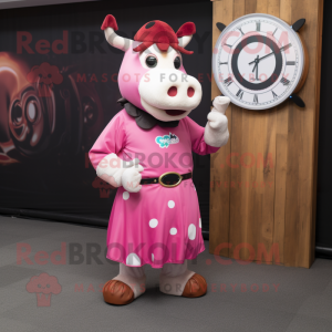 Pink Hereford Cow maskot...