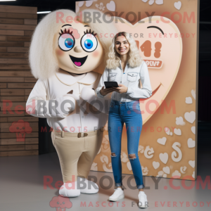 Mascot character of a Beige...