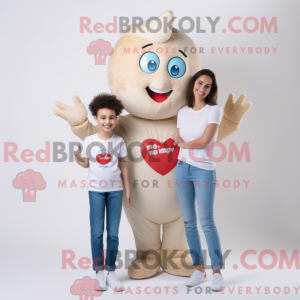 Maskotkarakter af et beige...