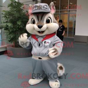 Maskot-karakter av en grå...
