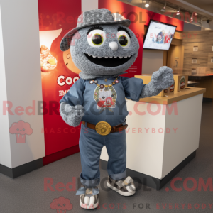Maskot karaktär av en Grey...