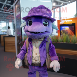 Purple Cod maskot maskot...
