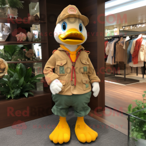 Tan Duck mascotte kostuum...