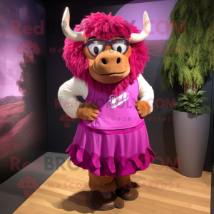 Magenta Bison maskot kostym...