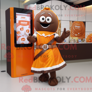Maskotkarakter af en orange...