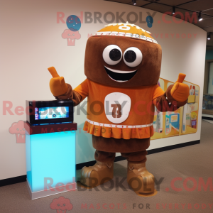 Maskot karakter av en brun...