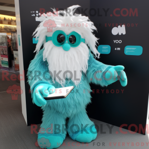Maskotkarakter av en turkis...